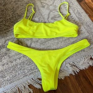BRIGHT yellow Frankie’s Bikinis Set